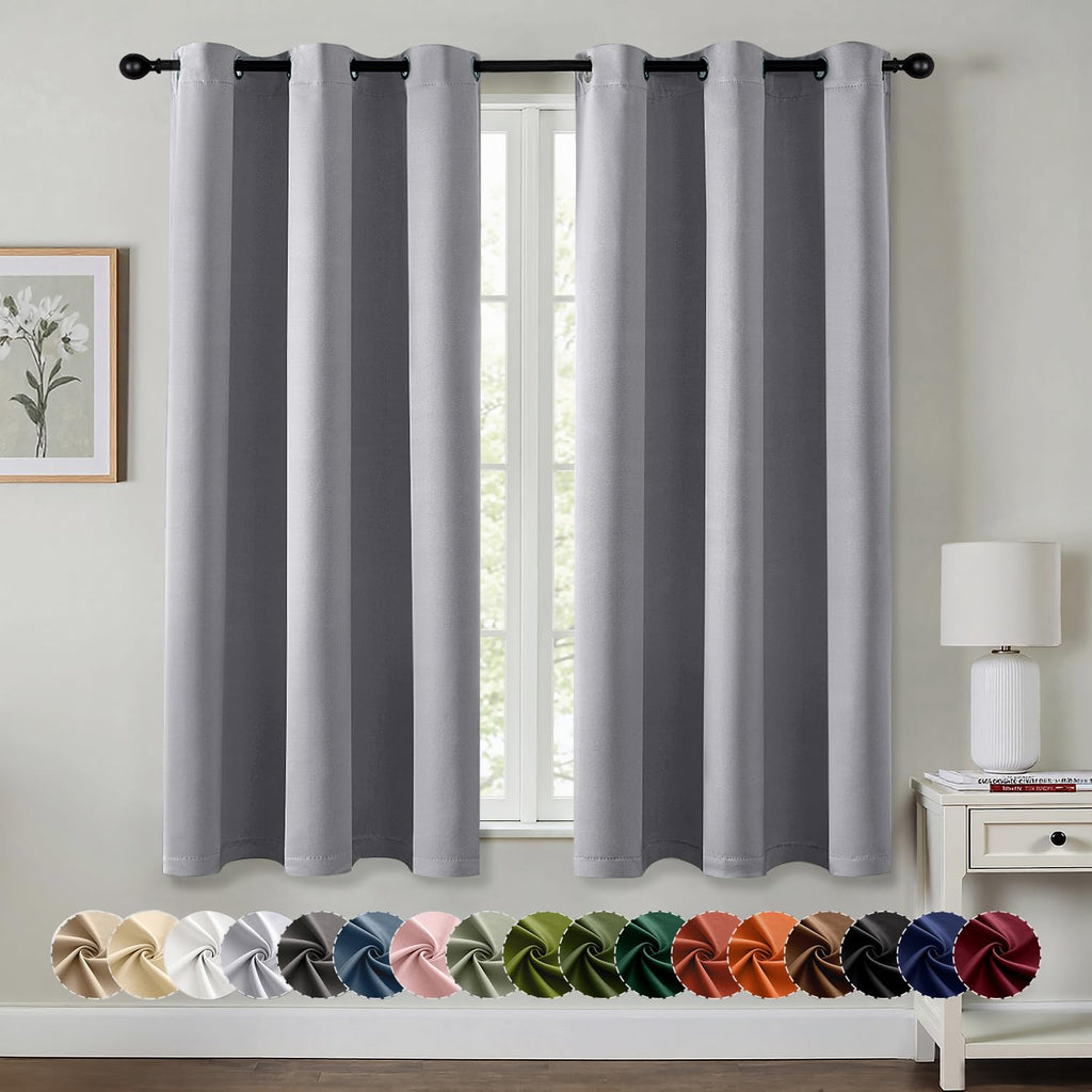 MIULEE Blackout Curtains for Bedroom 2 Panels 40 x 84 Inch Long Black