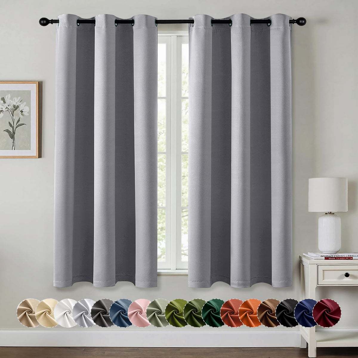 MIULEE Blackout Curtains for Bedroom 2 Panels 40 x 84 Inch Long Black