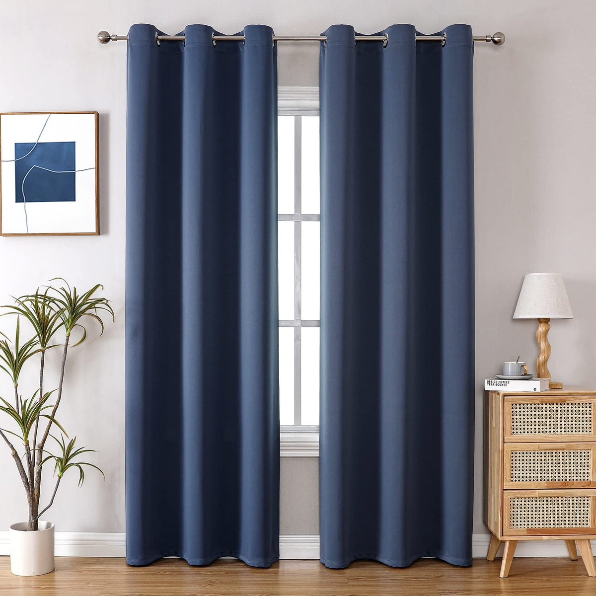 ChrisDowa Blackout Curtains for Bedroom and Living Room 63 Inches Long