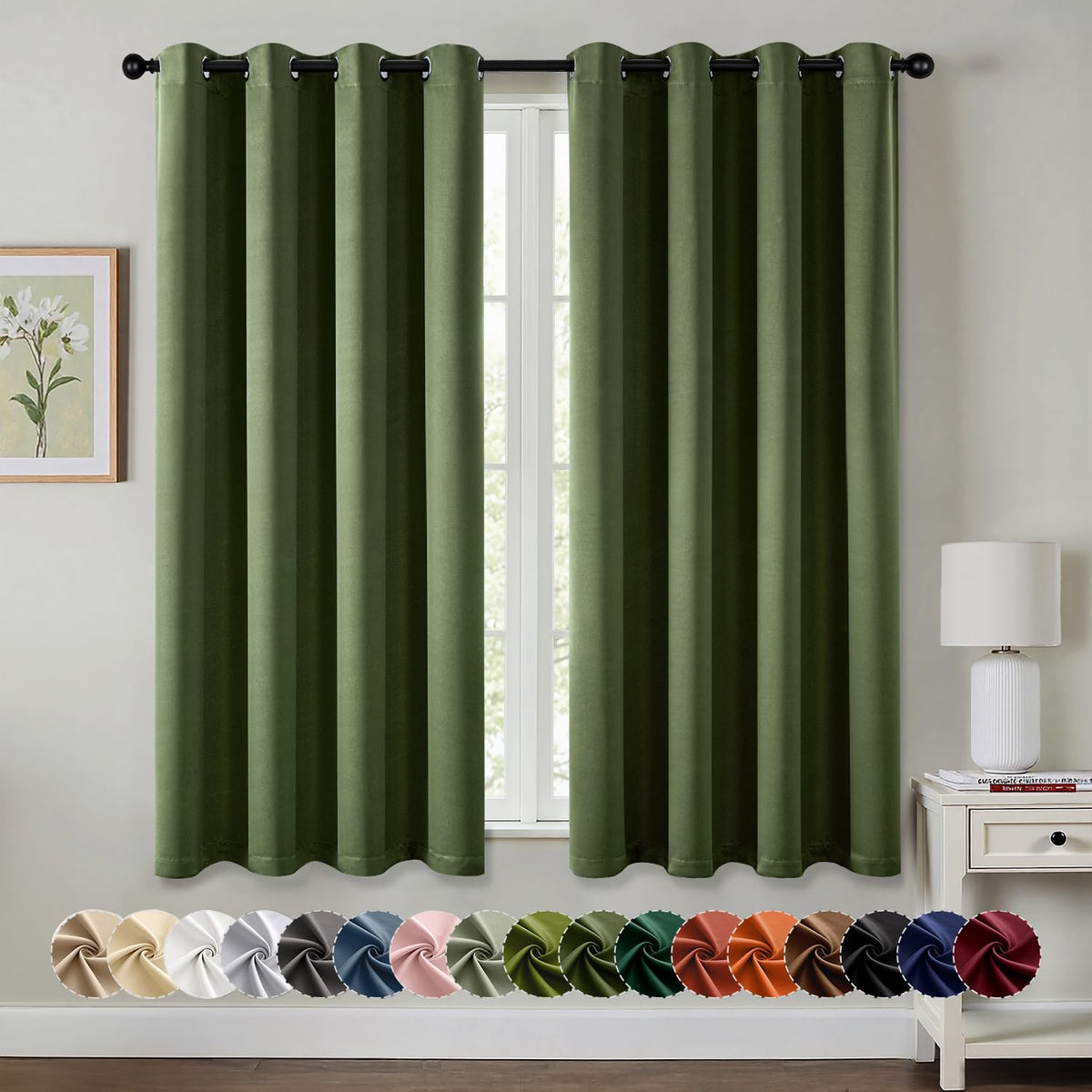 MIULEE Blackout Curtains for Bedroom 2 Panels 40 x 84 Inch Long Black