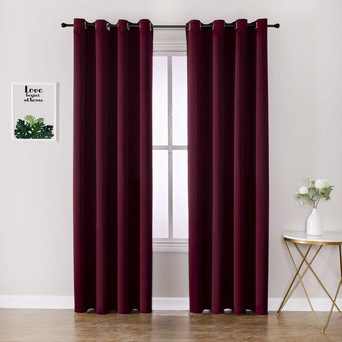 ChrisDowa Blackout Curtains for Bedroom and Living Room 63 Inches Long
