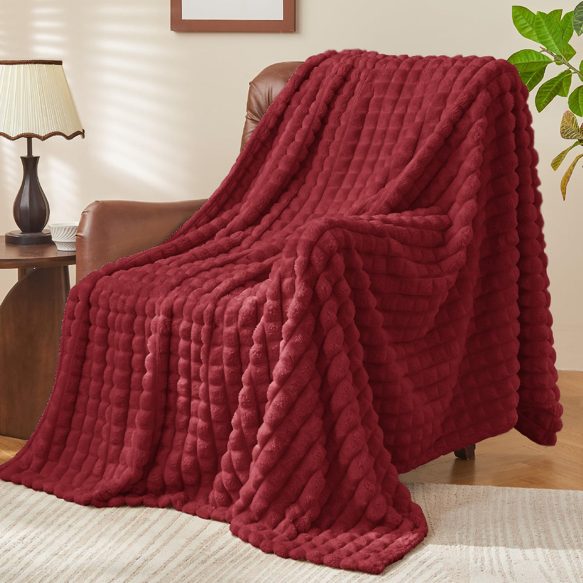BEDELITE Buffalo Plaid Flannel Fleece Throw Blanket for Couch