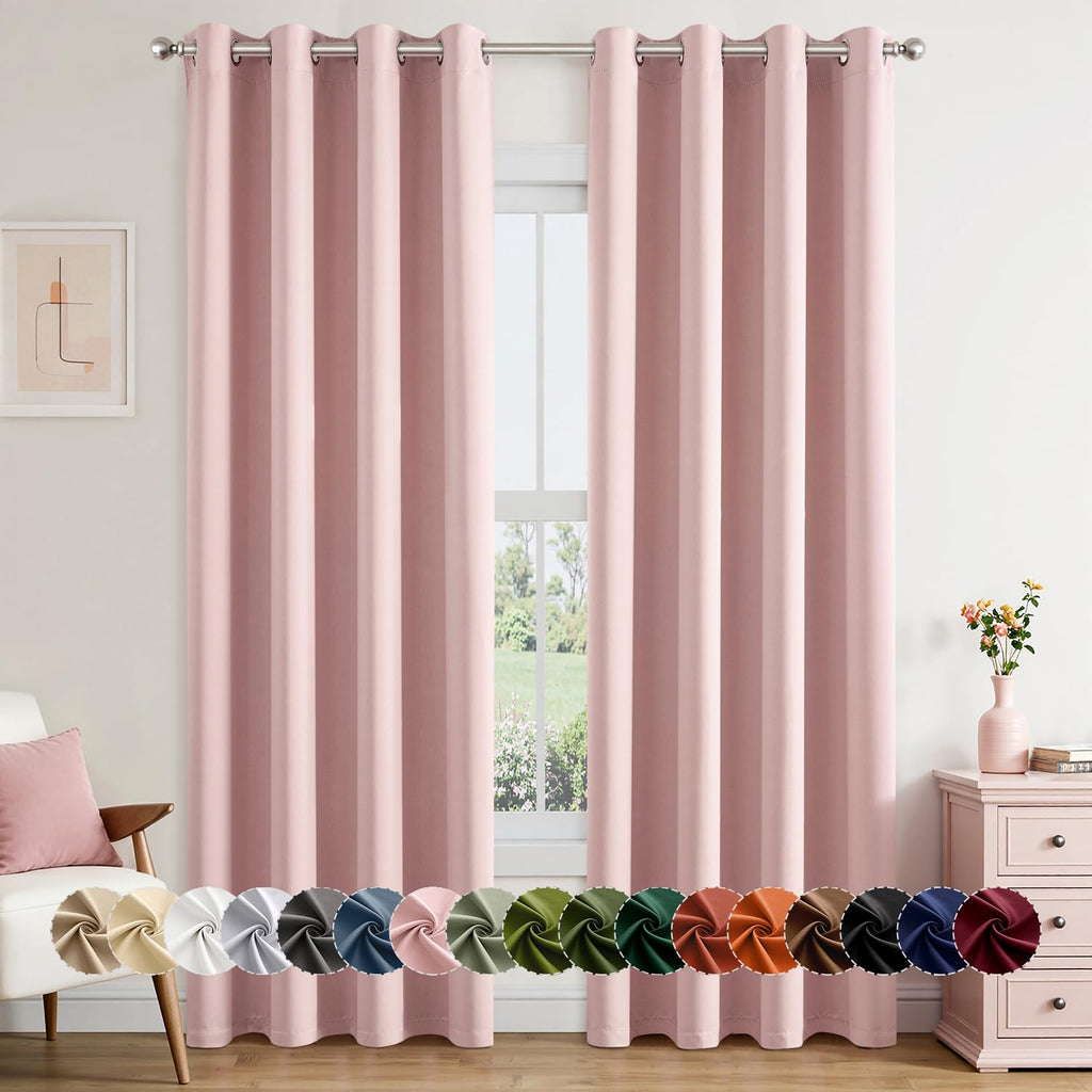 MIULEE Blackout Curtains for Bedroom 2 Panels 40 x 84 Inch Long Black