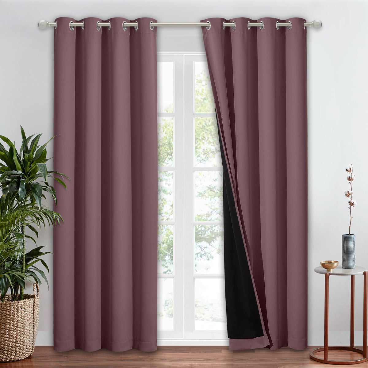 NICETOWN 100% Blackout Curtain 54 inches Long, Double-Deck Completely Blackout Window Treatment Thermal Insulated Lined Drape for Small Window (White, 1 PC, 52 inches Width Each Panel)