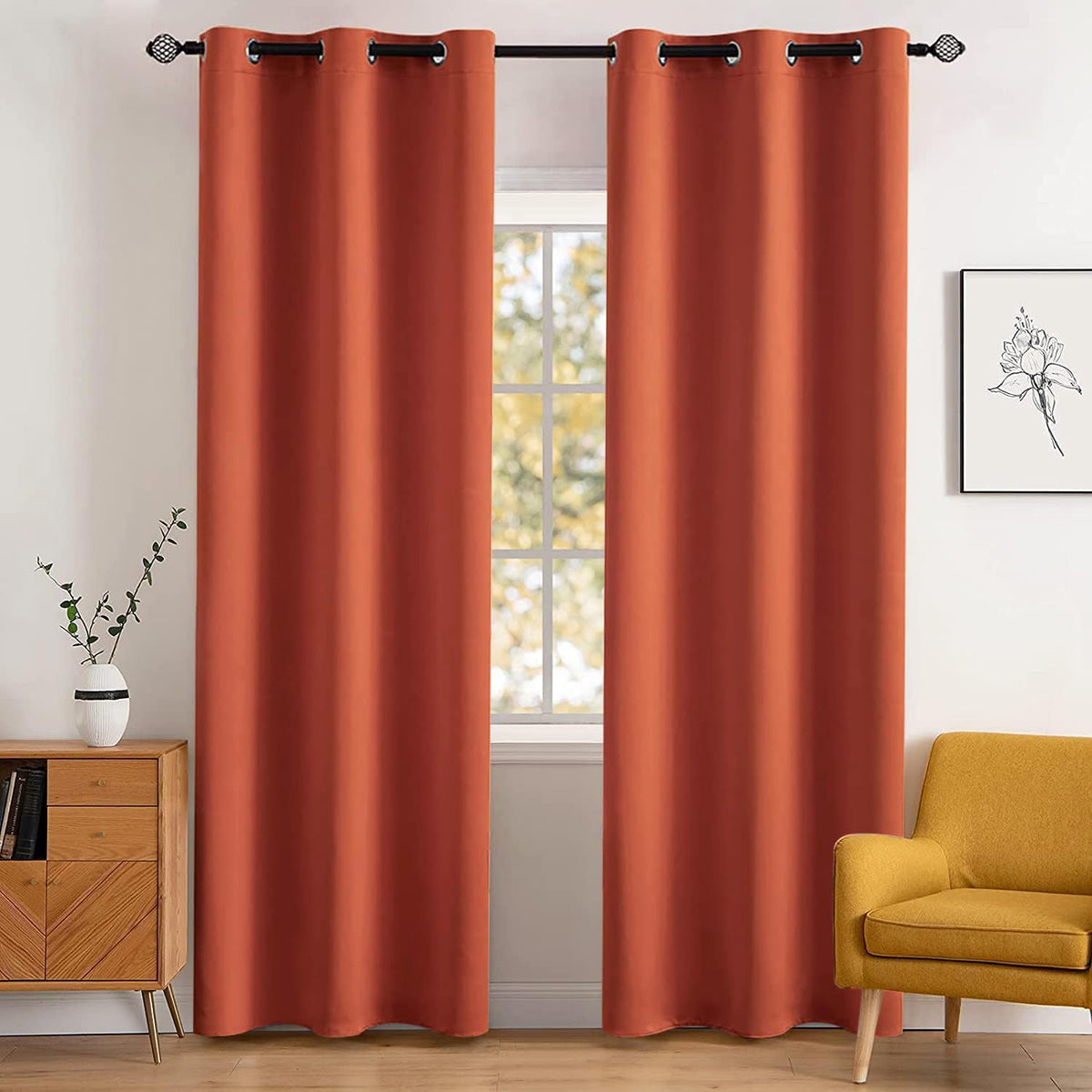 MIULEE Beige Blackout Bedroom Curtains Drapes 84 Inch Long 52"x84"