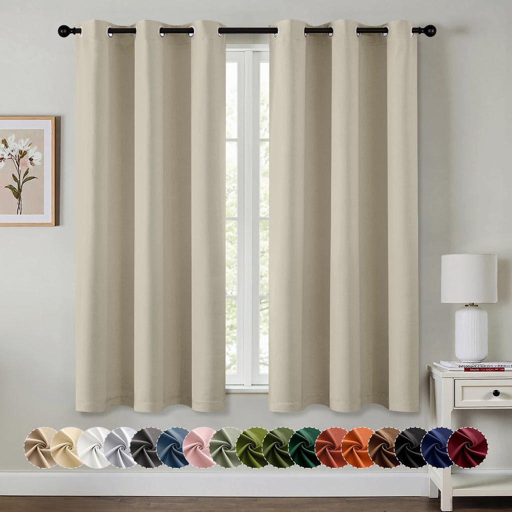 MIULEE Blackout Curtains for Bedroom 2 Panels 40 x 84 Inch Long Black