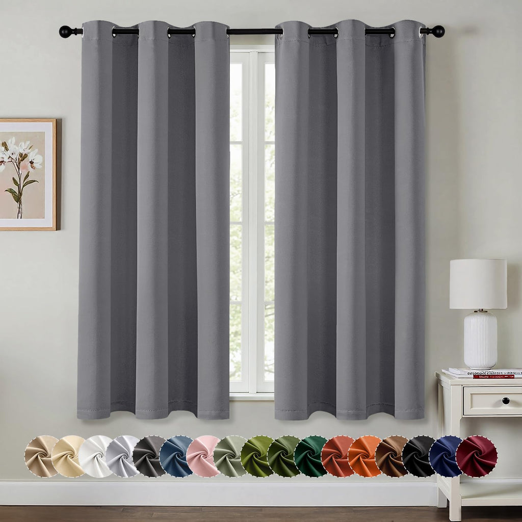MIULEE Blackout Curtains for Bedroom 2 Panels 40 x 84 Inch Long Black