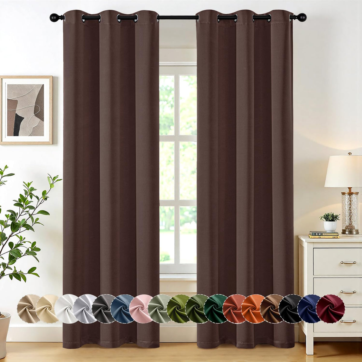 MIULEE Blackout Curtains for Bedroom 2 Panels 40 x 84 Inch Long Black