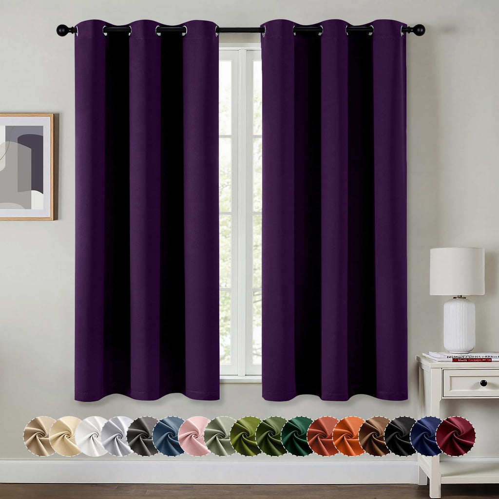 MIULEE Blackout Curtains for Bedroom 2 Panels 40 x 84 Inch Long Black