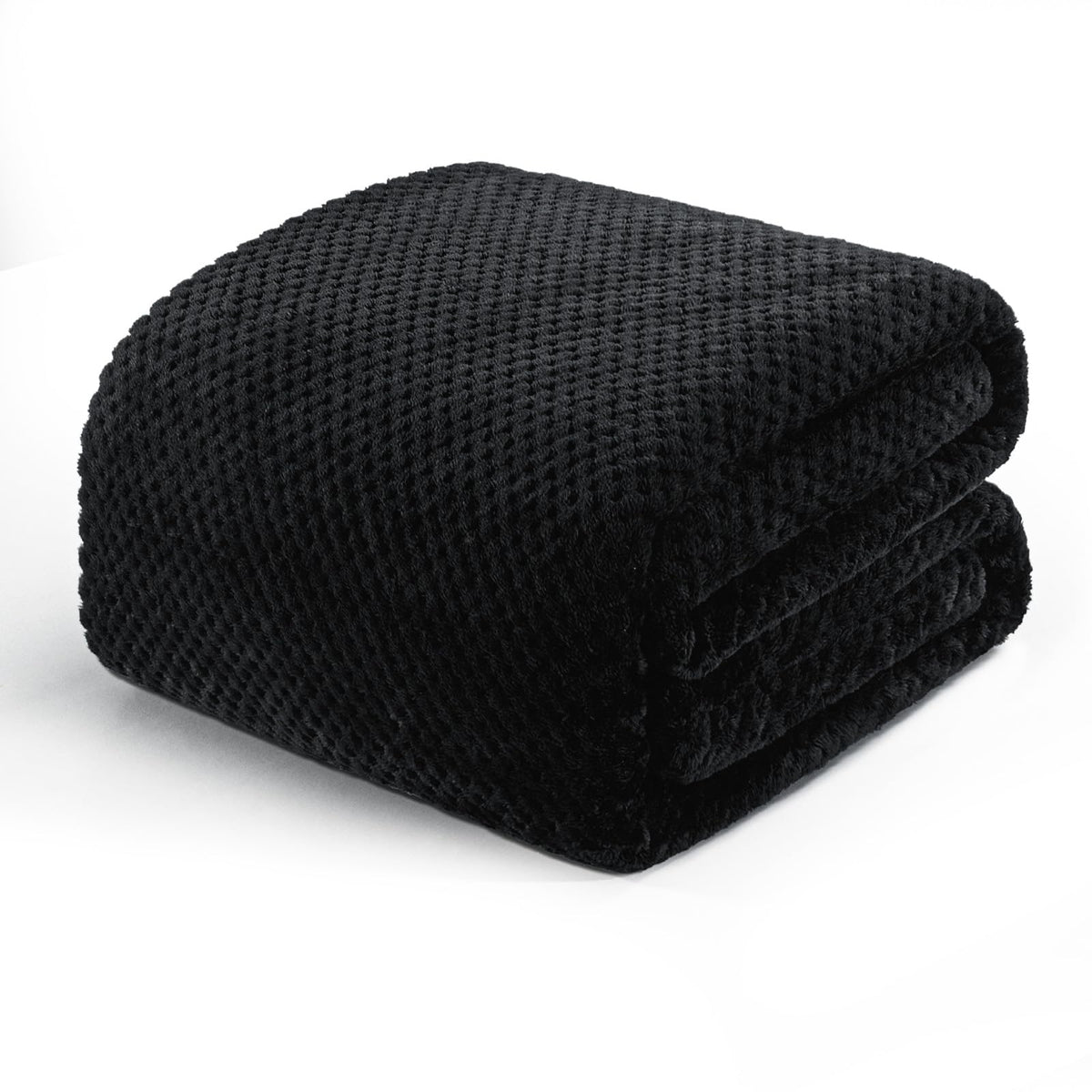 Exclusivo Mezcla Large Waffle Fleece Throw Blanket for Couch, Slate Blue