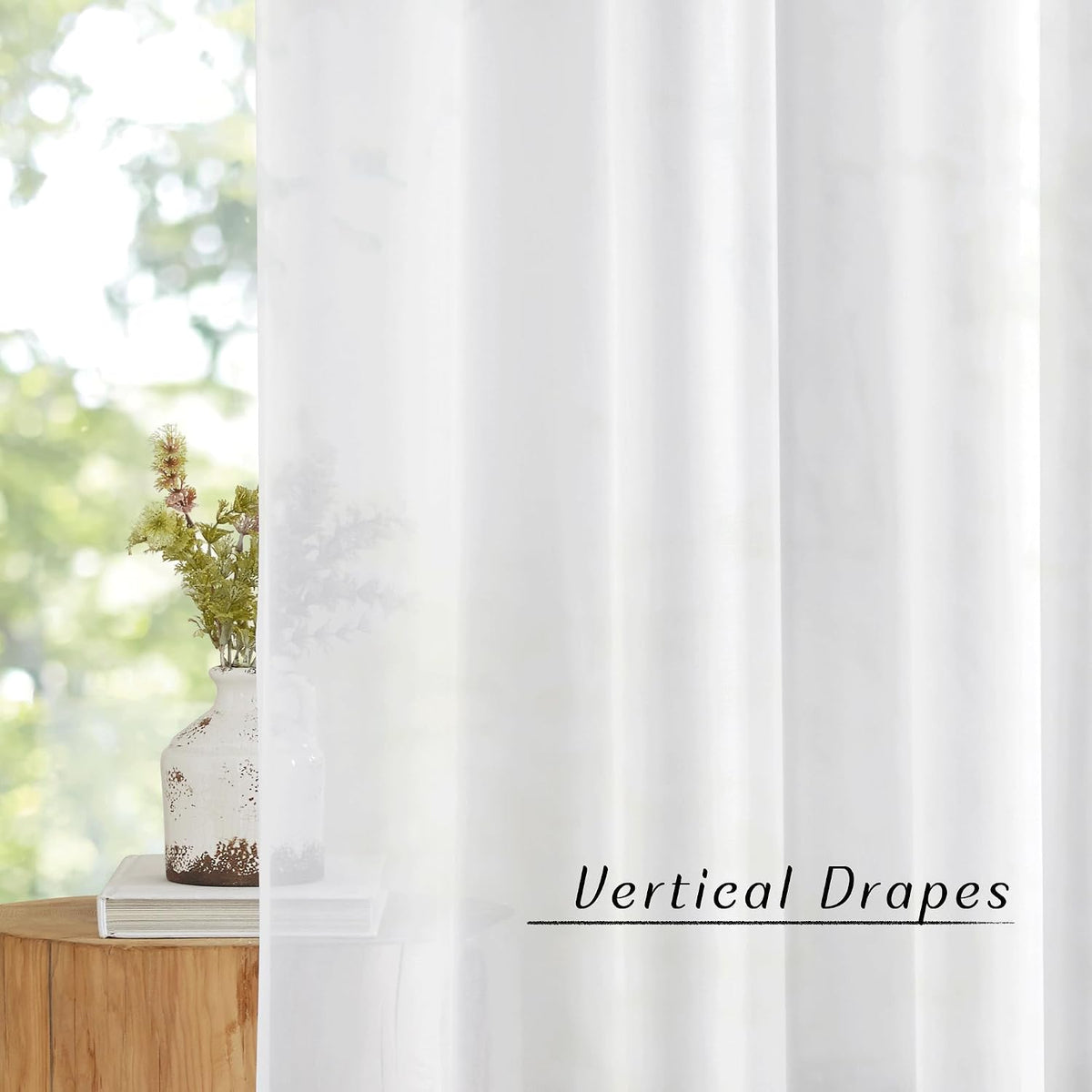 NICETOWN White Sheer Curtains & Drapes 96 inches Long for Living Room - Grommet Top Solid Lightweight & Airy Gauzy Window Treatments with Light Filtering for Bedroom, 2 Panels, W54 x L96