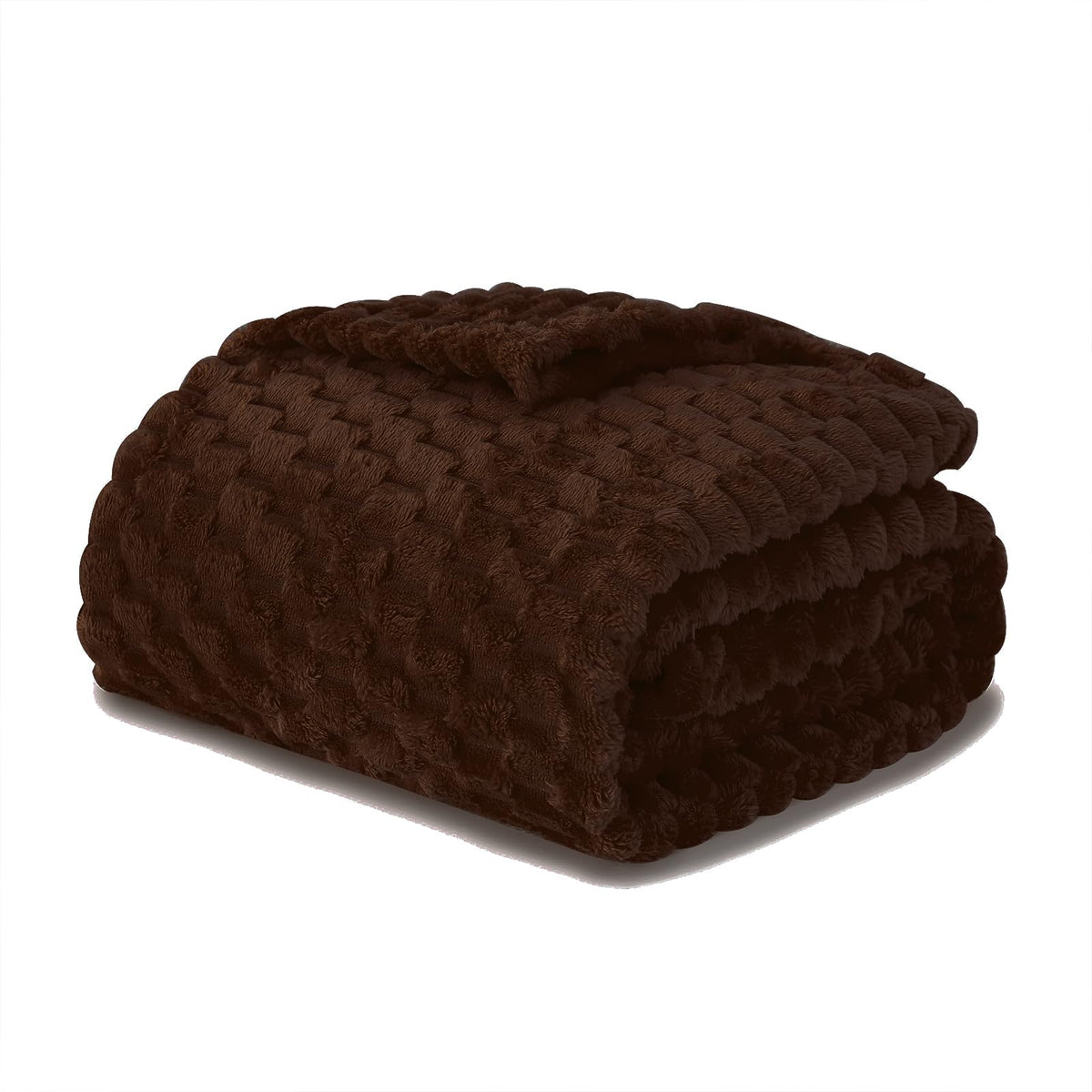 Puncuntex Burnt Orange Throw Blanket 50"×60" Fuzzy 3D Jacquard Decorative