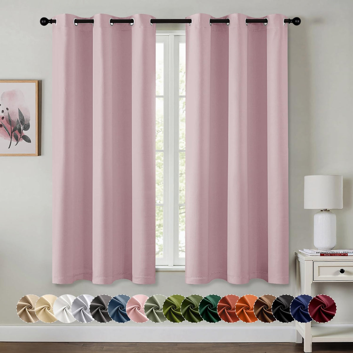 MIULEE Blackout Curtains for Bedroom 2 Panels 40 x 84 Inch Long Black