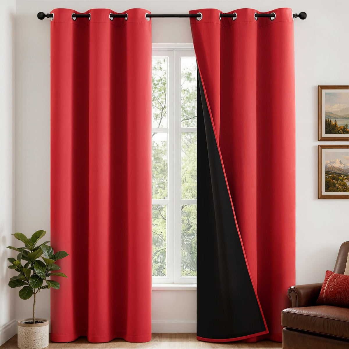 MIULEE Cream 100% Blackout Curtains for Bedroom 40x63 Inch Long