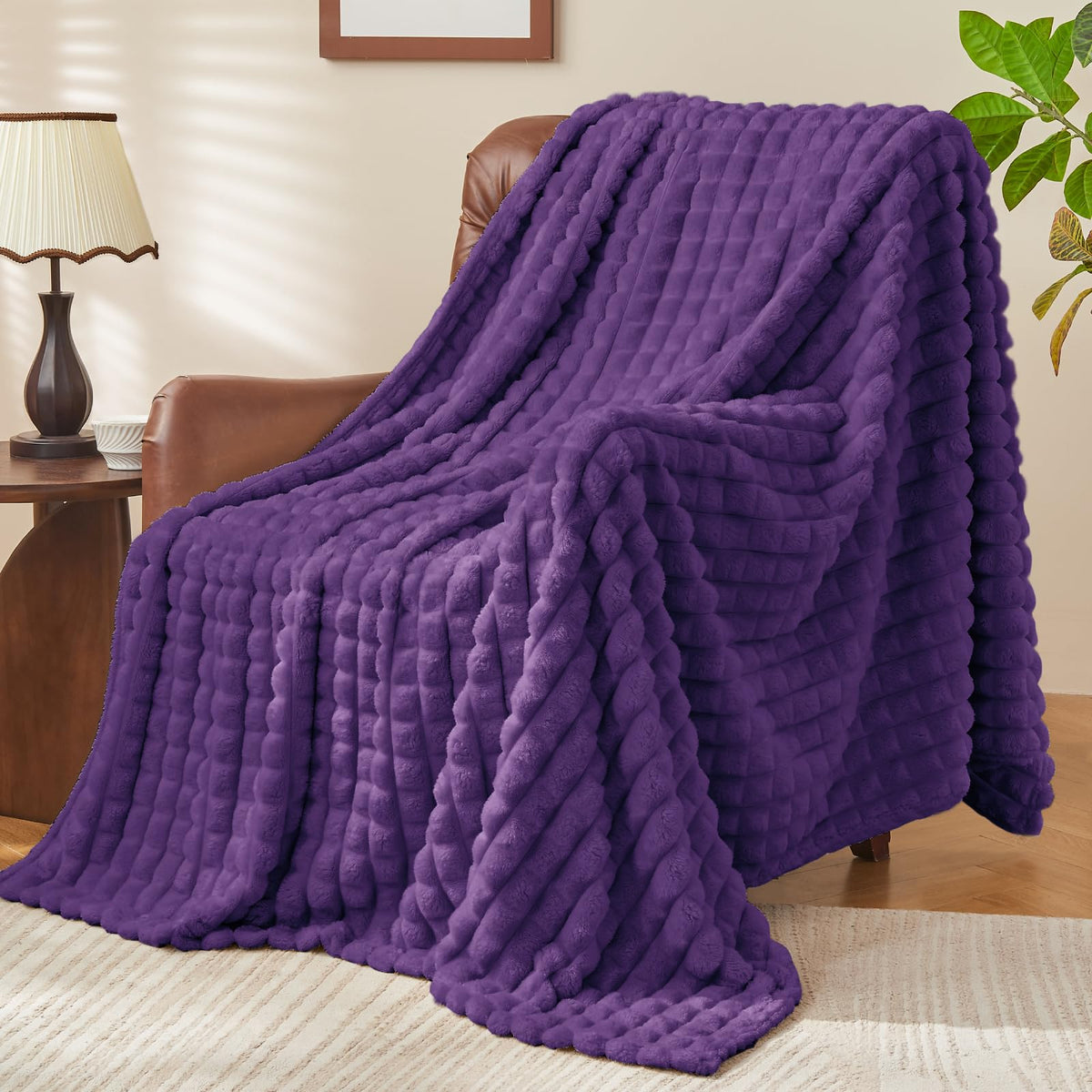BEDELITE Buffalo Plaid Flannel Fleece Throw Blanket for Couch