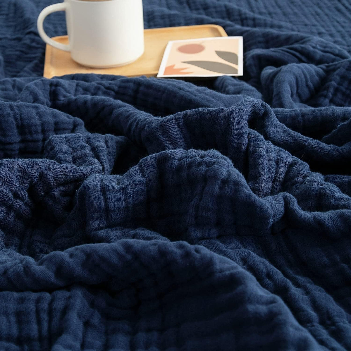 EMME Muslin Throw Blanket for Adults 100% Cotton Blankets for Couch Breathable Gauze All Season Soft and Lightweight Pre-Washed (Teal, 50"x71")