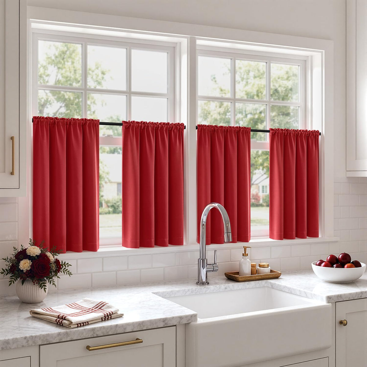 MIULEE Sage Green Blackout Curtains 63 Inch Length for Bedroom 4 Panels