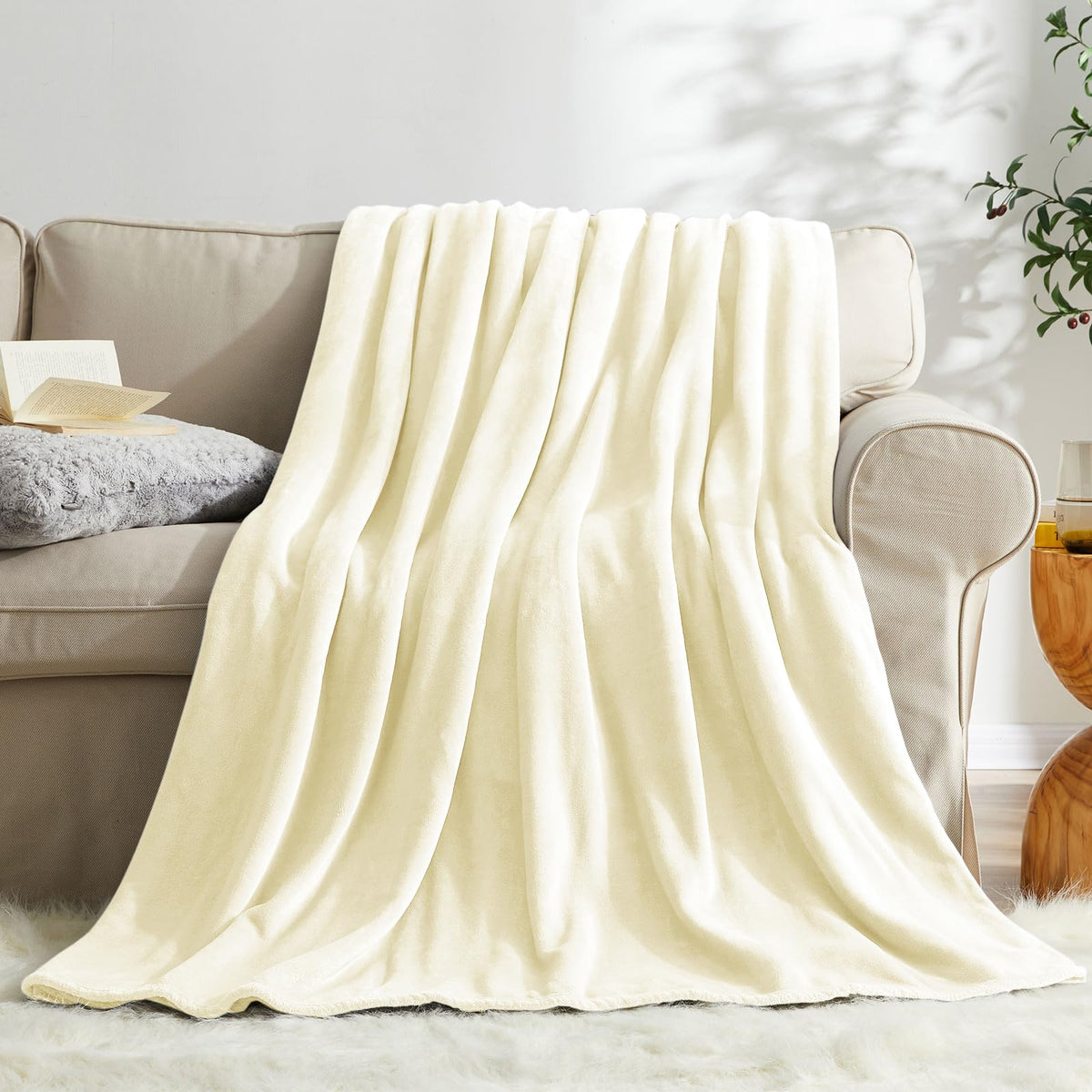 KMUSET Fleece Blanket Throw Size Grey Lightweight Super Soft Cozy Luxury Bed Blanket Microfiber Factory Shop