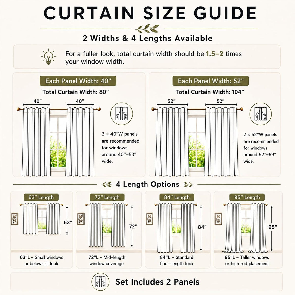 Blackout Curtains for Bedroom, Buffalo Plaid Curtains for Living Room