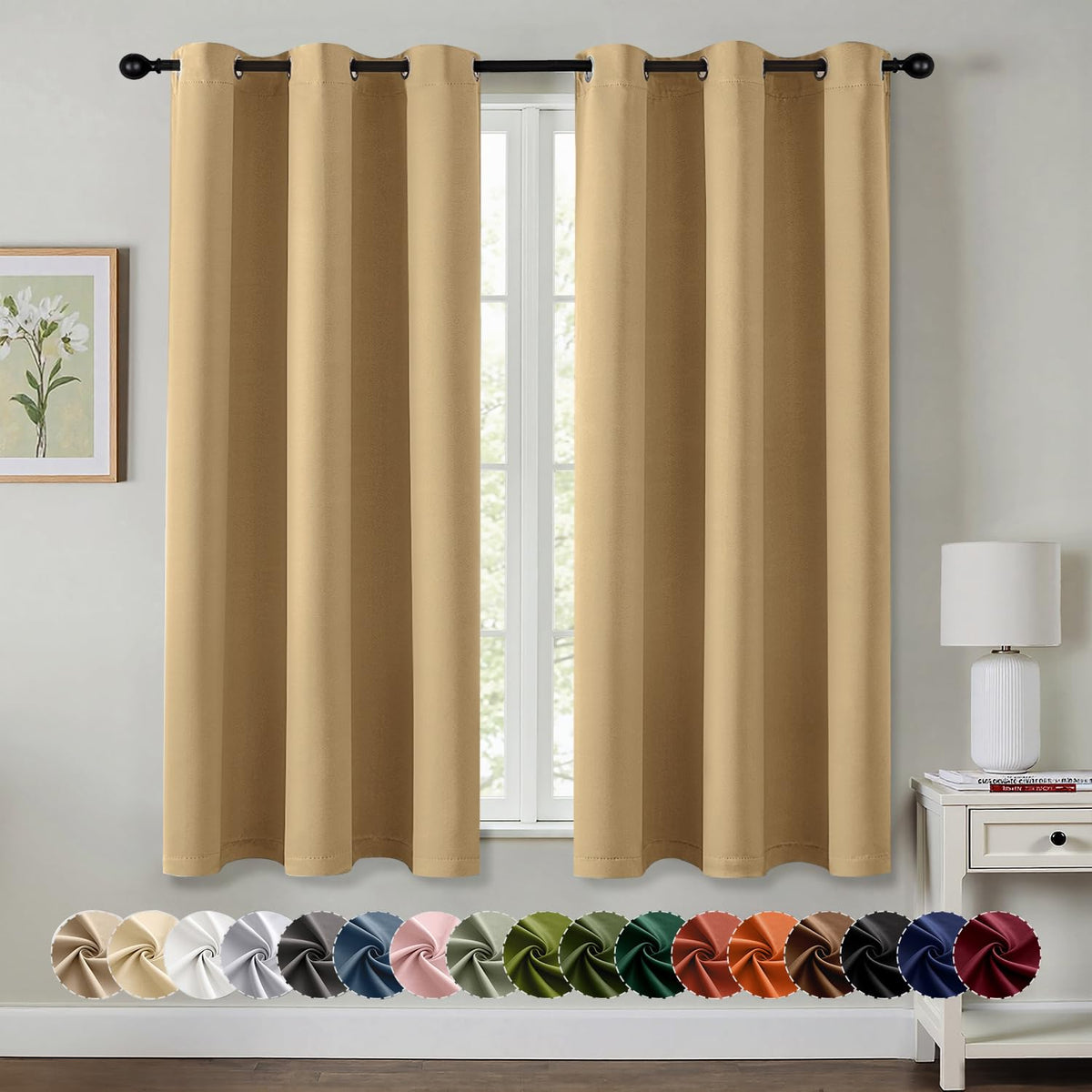 MIULEE Blackout Curtains for Bedroom 2 Panels 40 x 84 Inch Long Black