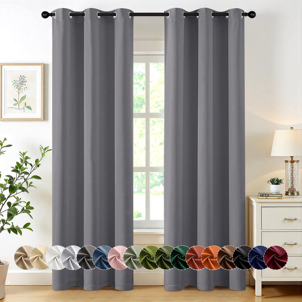 MIULEE Blackout Curtains for Bedroom 2 Panels 40 x 84 Inch Long Black
