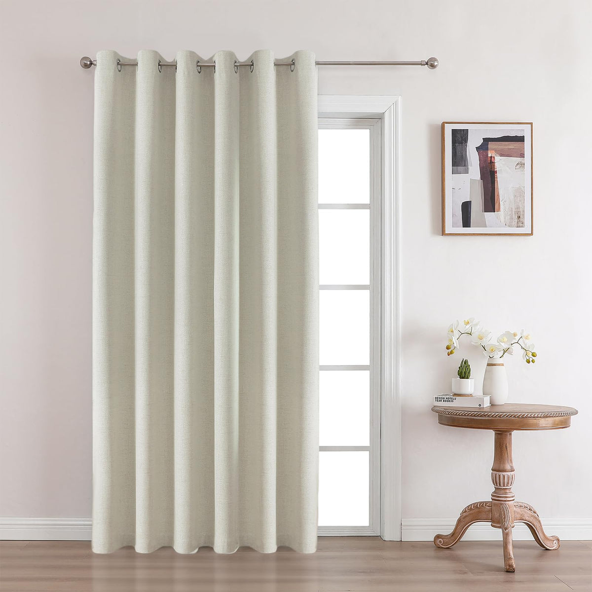 Joydeco Blackout Curtains 84 Inch Long, Linen Black Out Curtains for Bedroom 2 Panels with Grommet, Thermal Insulated, Noise Reducing Room Darkening Drapes Privacy Protection for Living Room Window
