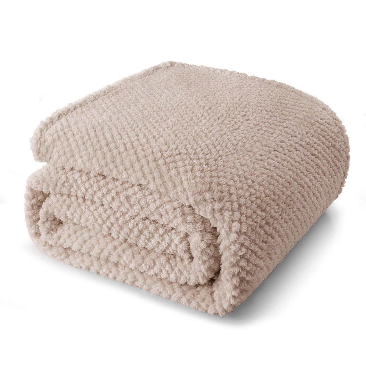 Whale Flotilla Extra Large Fuzzy Fleece Throw Blanket for Couch, 50x70 Inch Fluffy Warm Soft Jacquard Blankets for All Season, Lightweight and Cozy, Ivory