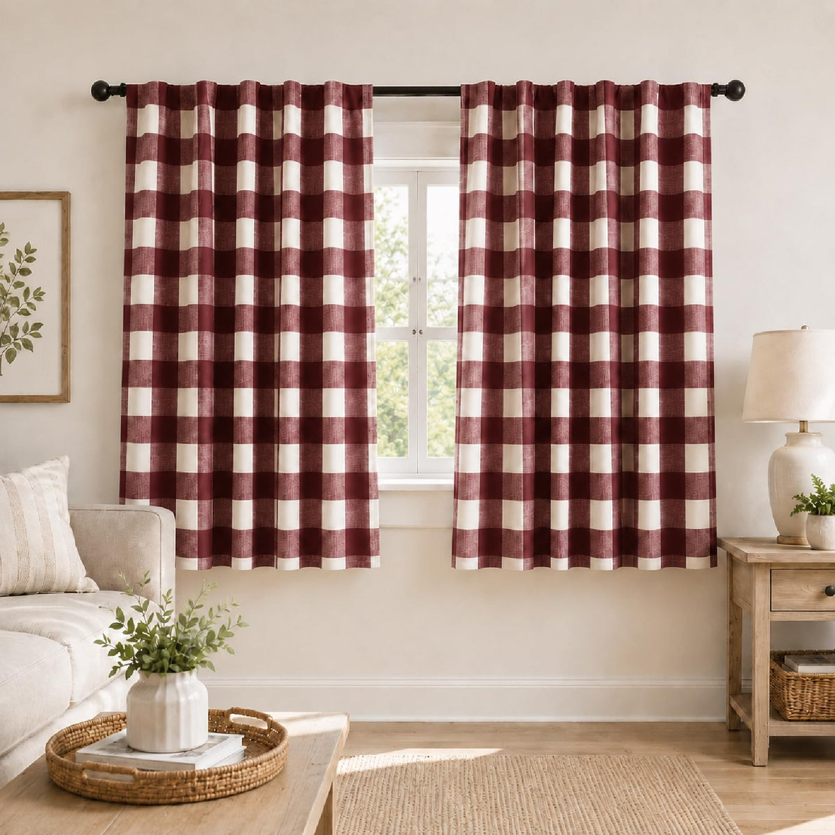 Blackout Curtains for Bedroom, Buffalo Plaid Curtains for Living Room