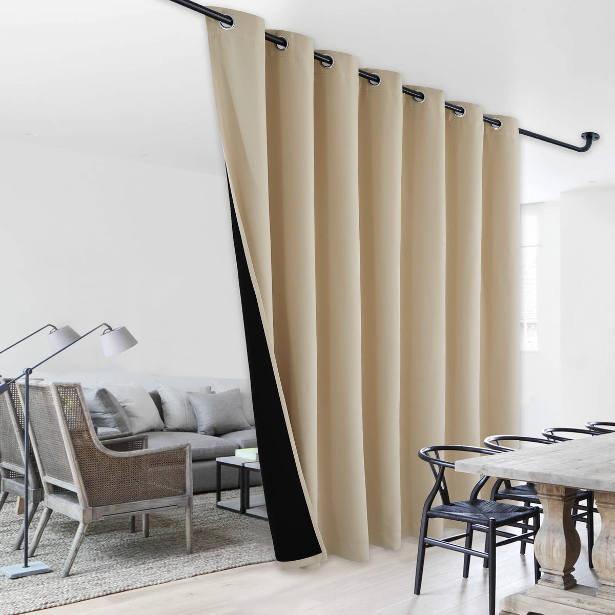 NICETOWN 100% Blackout Curtain 54 inches Long, Double-Deck Completely Blackout Window Treatment Thermal Insulated Lined Drape for Small Window (White, 1 PC, 52 inches Width Each Panel)