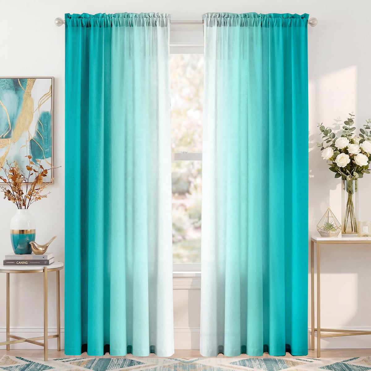 Burnt Orange Curtains 84 Inch Length for Living Room,2 Panels
