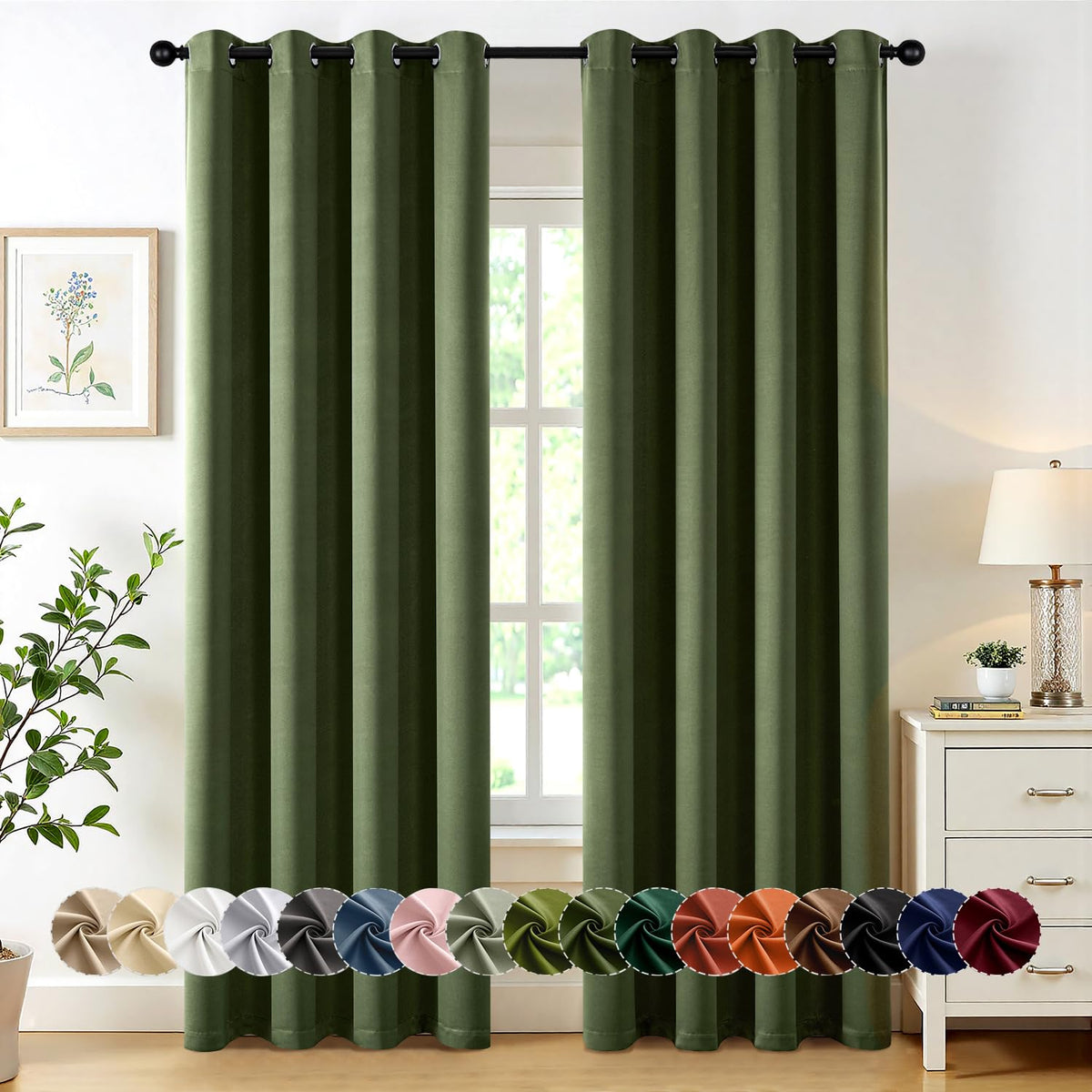 MIULEE Blackout Curtains for Bedroom 2 Panels 40 x 84 Inch Long Black
