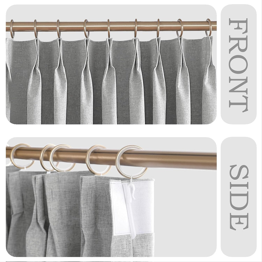Linen 100% Blockout Curtains Pinch Pleated, 60W x 72L, 1 Panel