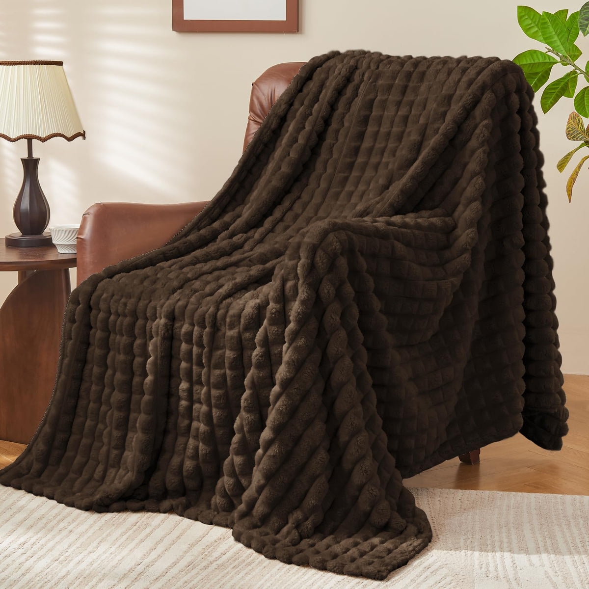 BEDELITE Buffalo Plaid Flannel Fleece Throw Blanket for Couch