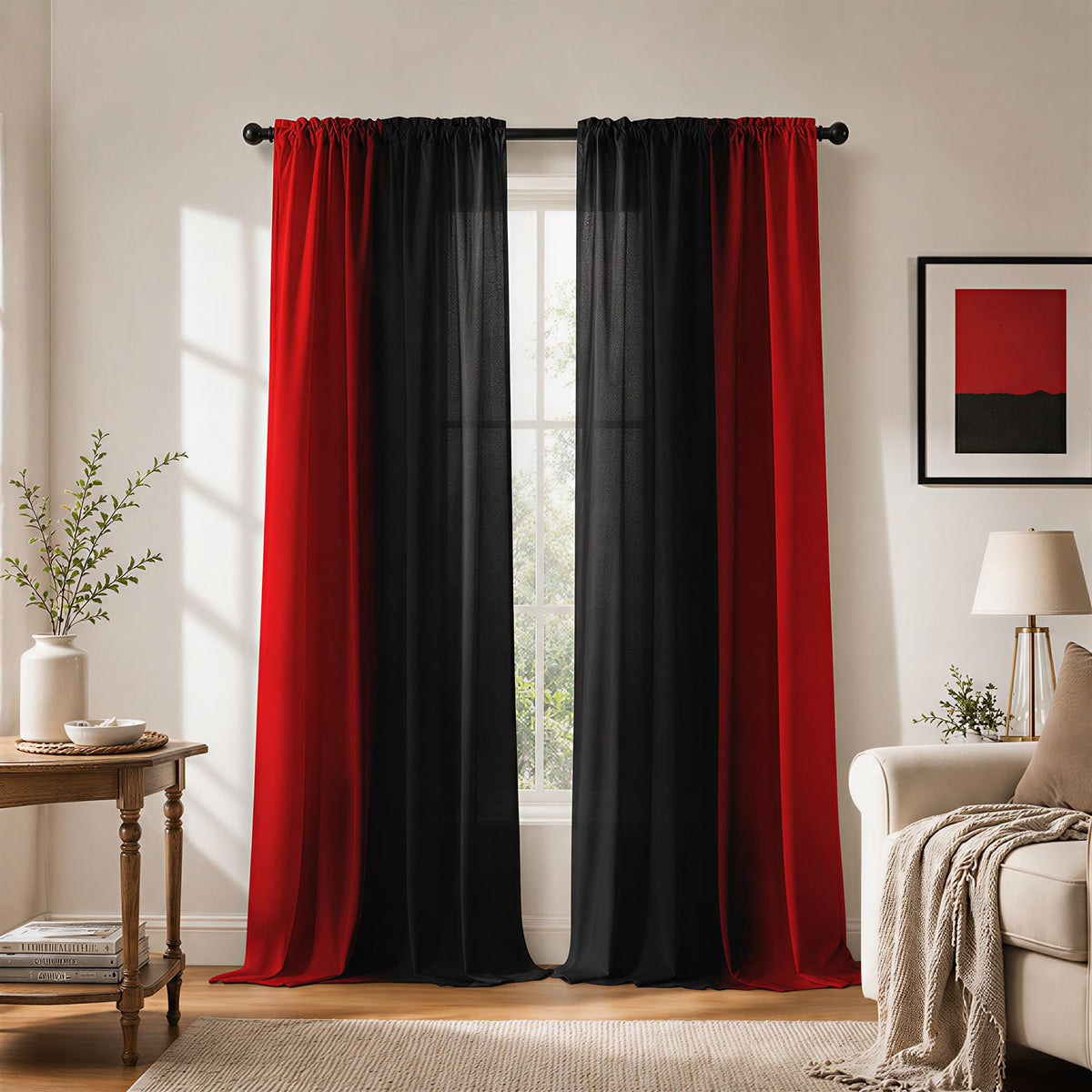 Burnt Orange Curtains 84 Inch Length for Living Room,2 Panels