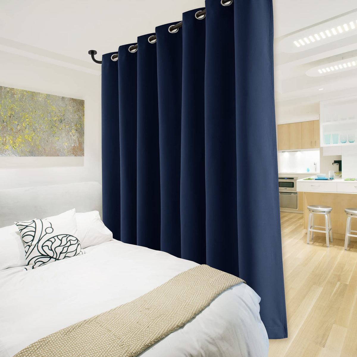 NICETOWN 100% Blackout Curtain 54 inches Long, Double-Deck Completely Blackout Window Treatment Thermal Insulated Lined Drape for Small Window (White, 1 PC, 52 inches Width Each Panel)