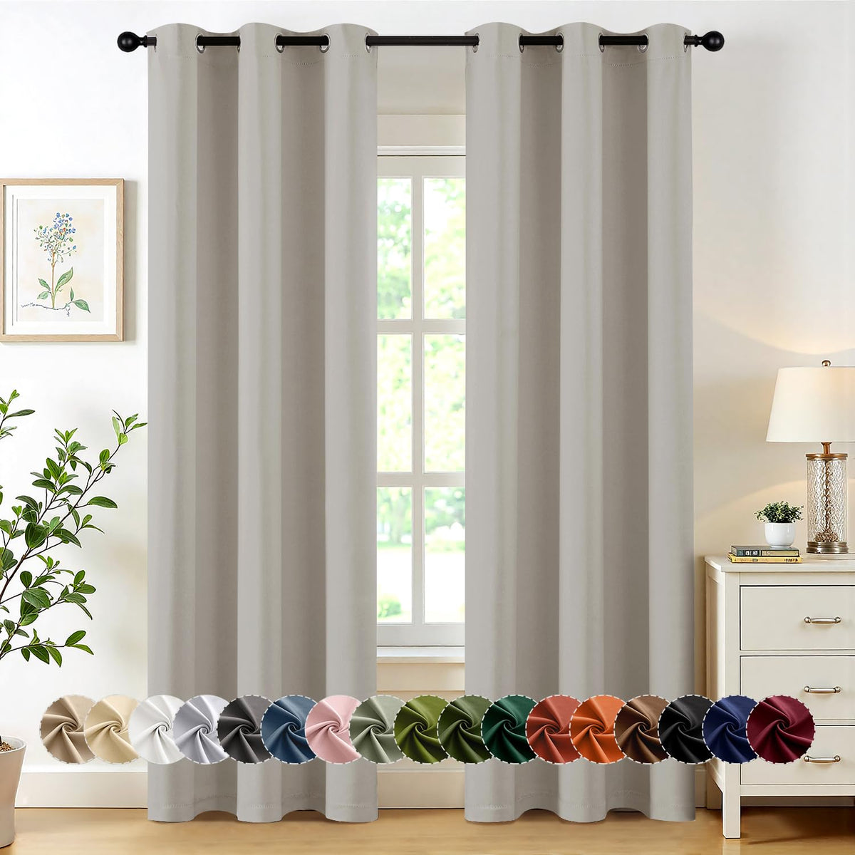 MIULEE Blackout Curtains for Bedroom 2 Panels 40 x 84 Inch Long Black