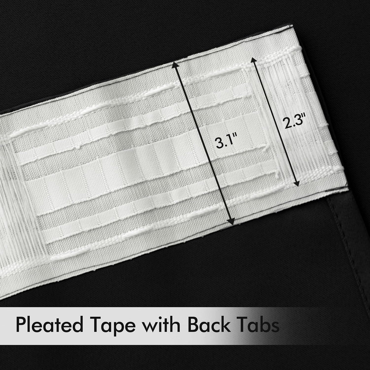 MIULEE 2 Panels Set Black Back Tab Blackout Curtains 52x96 Inch Long
