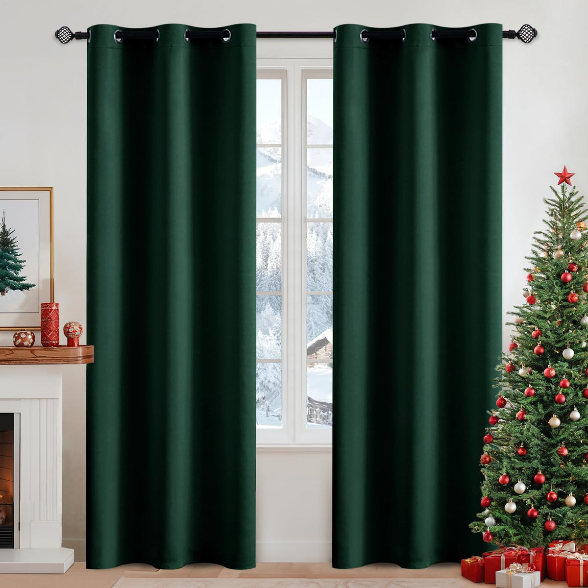 MIULEE Beige Blackout Bedroom Curtains Drapes 84 Inch Long 52"x84"