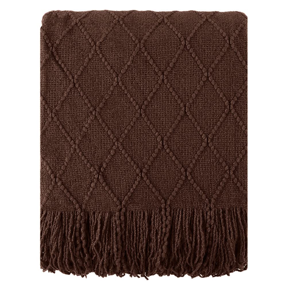 BATTILO HOME Rust Throw Blanket for Couch, 50"x60"