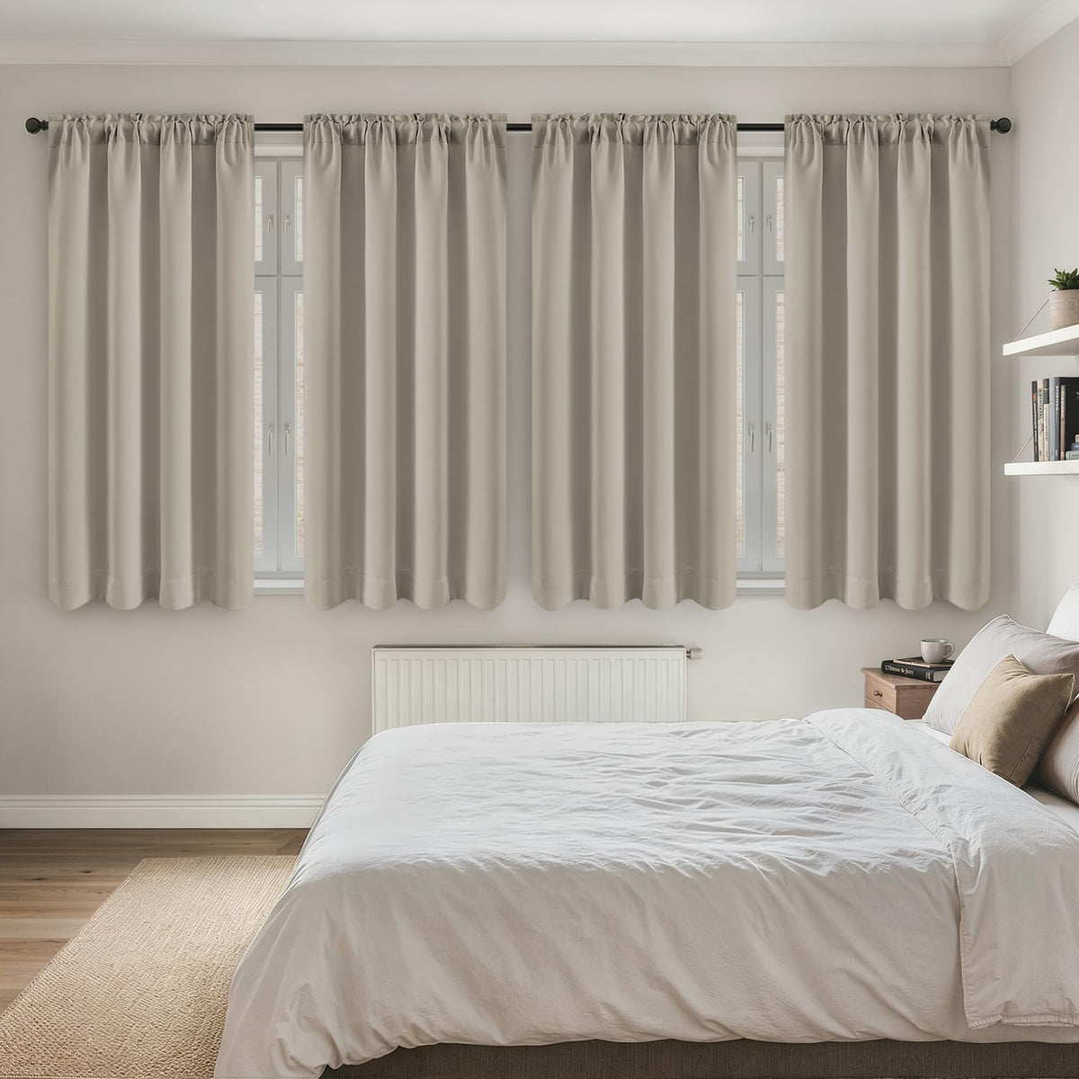 MIULEE Sage Green Blackout Curtains 63 Inch Length for Bedroom 4 Panels