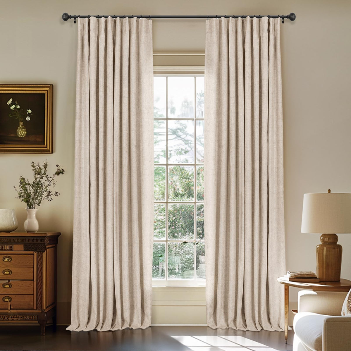INOVADAY 100% Blackout Curtains for Bedroom Black Out Curtains 84 Inch Long