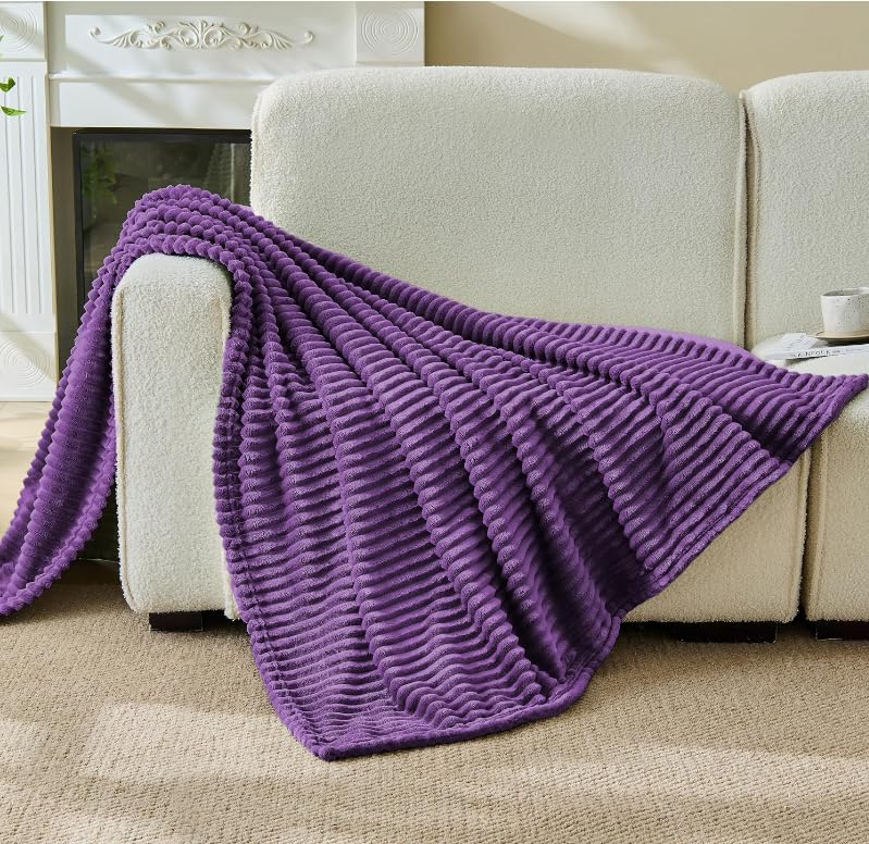 Bnuitland Burnt Orange Throw Blanket for Couch Bed, Soft Fleece Home Decor