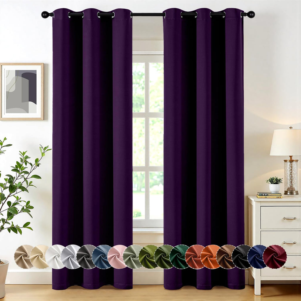 MIULEE Blackout Curtains for Bedroom 2 Panels 40 x 84 Inch Long Black
