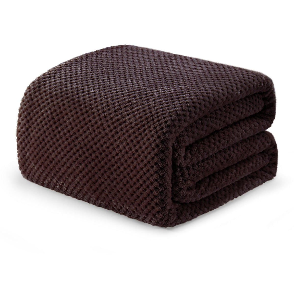 Exclusivo Mezcla Large Waffle Fleece Throw Blanket for Couch, Slate Blue