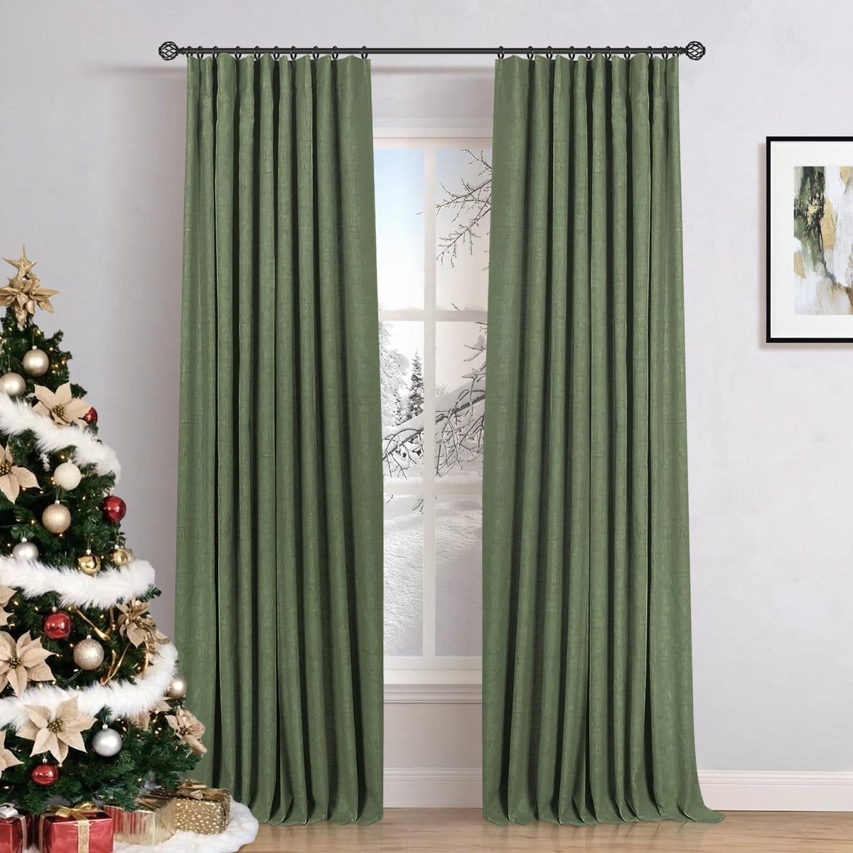 INOVADAY 100% Blackout Curtains for Bedroom Black Out Curtains 84 Inch Long