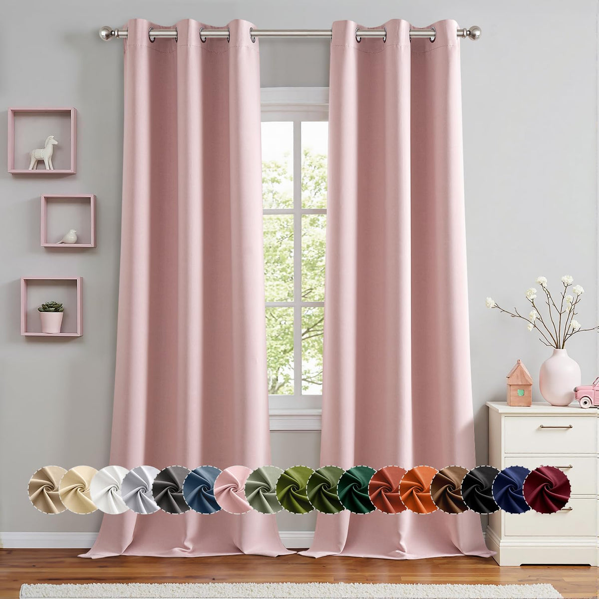 MIULEE Blackout Curtains for Bedroom 2 Panels 40 x 84 Inch Long Black