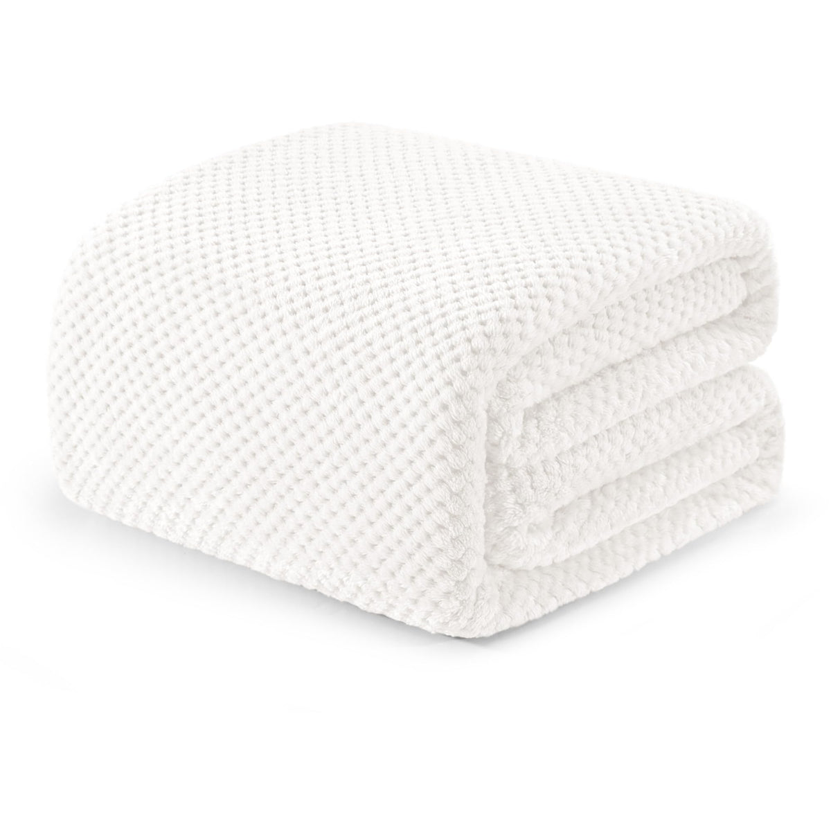Exclusivo Mezcla Large Waffle Fleece Throw Blanket for Couch, Slate Blue