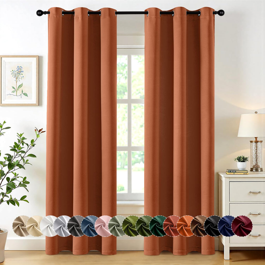 MIULEE Blackout Curtains for Bedroom 2 Panels 40 x 84 Inch Long Black