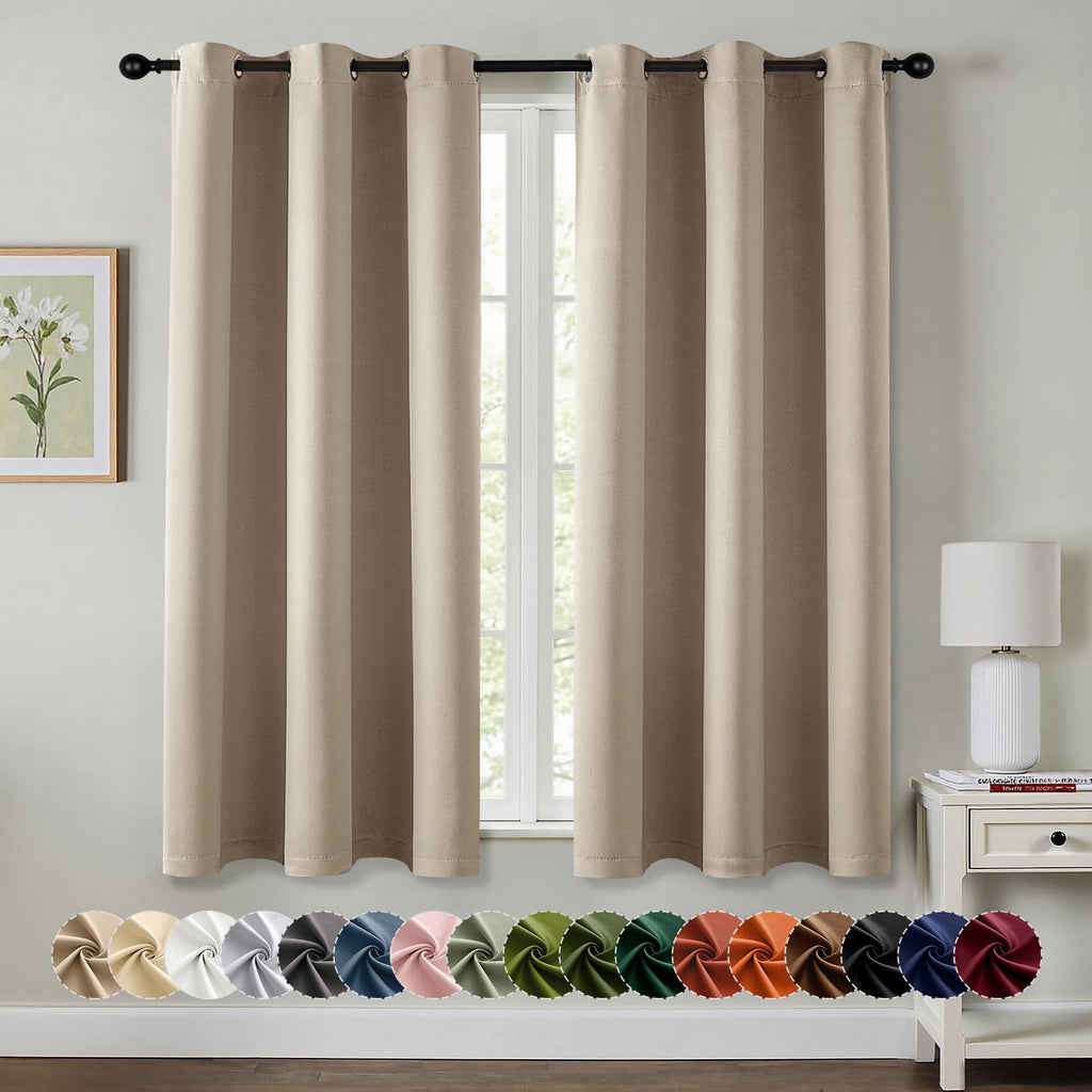 MIULEE Blackout Curtains for Bedroom 2 Panels 40 x 84 Inch Long Black