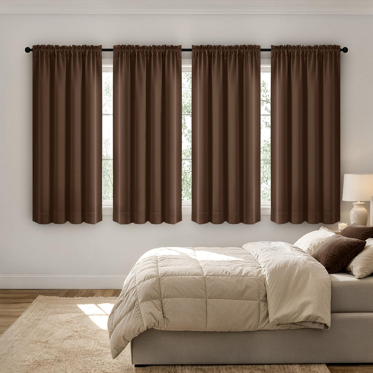 MIULEE Sage Green Blackout Curtains 63 Inch Length for Bedroom 4 Panels